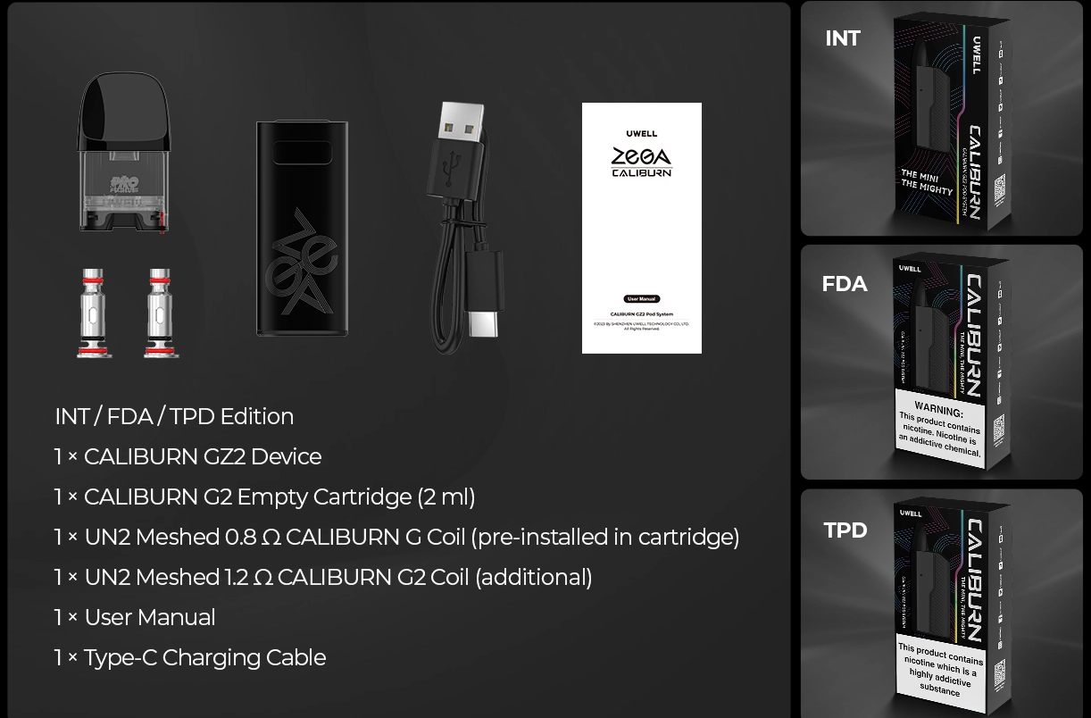 جهاز سحبة سيجارة UWELL CALIBURN GZ2