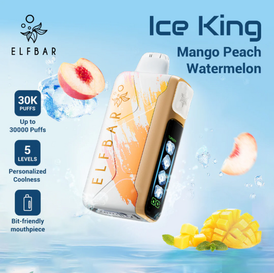 الف بار ايس كينق خوخ بطيخ مانجا 30000 سحبة - ELFBAR ICE KING 30K