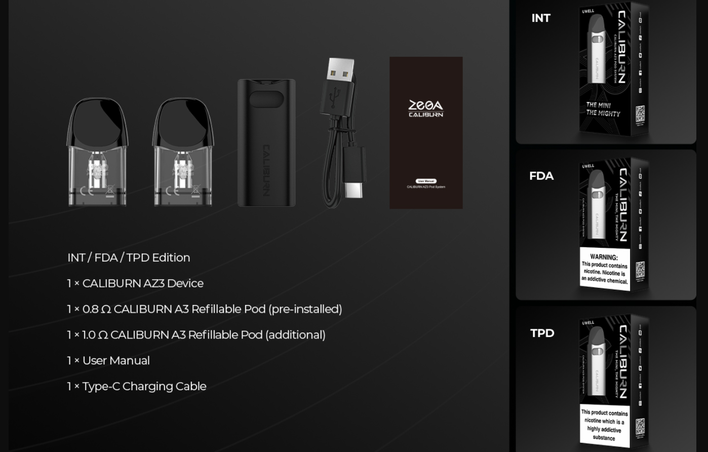 جهاز سحبة سيجارة UWELL CALIBURN AZ3